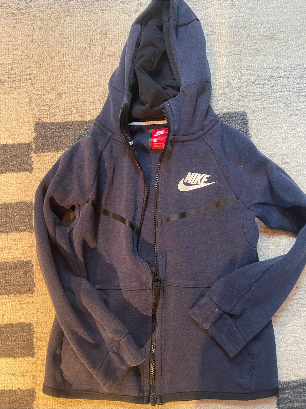 Nike Youth Tech Fleece Full Zip Hoodie Obsidian Navy Blue Size Small S